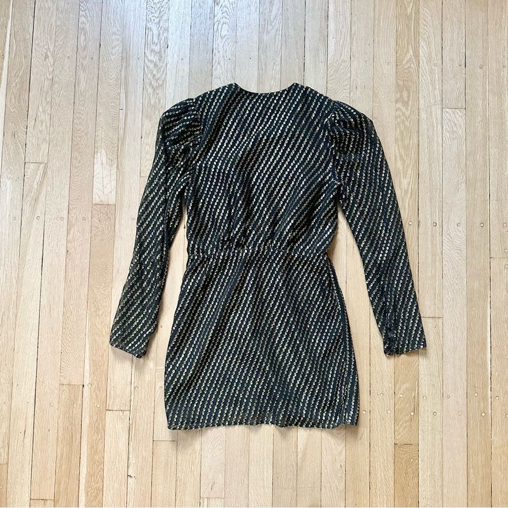 L’Academie | Giselle silk mini dress in sequined black and gold - Picture 4 of 4